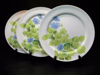 Mikasa Bone China Water Lilies Blue A4189 (set Of 3) - 10 5/8 " Dinner Plates.