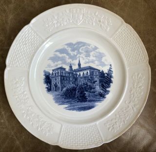 2 Wellesley College Wedgwood Blue,  Etruria Plates - The Chapel & College Hall 1936 2