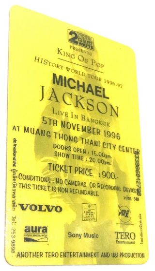 1996 Michael Jackson Concert Ticket HISTORY TOUR Live in Bangkok 4