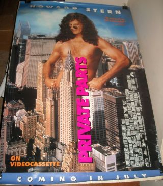 Rolled 1997 Private Parts Video 1 Sheet Movie Poster Howard Stern Shirtless