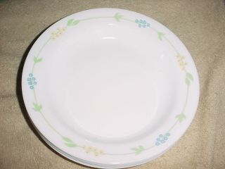 Corelle Secret Garden Flat Rimmed Soup Bowls / Plates X 4 8.  5 Inch