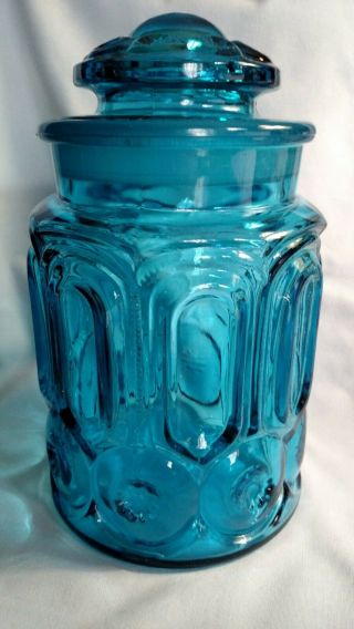 Tall 3 1/2 Lb.  Moon And Stars Colonial Blue 6283 Canister With Lid