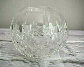 Waterford Crystal Lismore Pattern 4 " Round Rose Bowl Vase Made In Ireland Signed