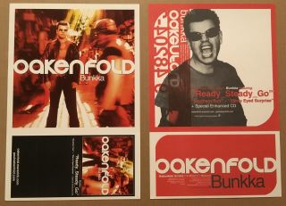 Paul Oakenfold Rare 2002 Double Sided Promo Poster Flat For Bunkka Cd 12x18