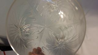 Stunning Signed French Verlys Frosted Art Glass Bowl Thistle Design