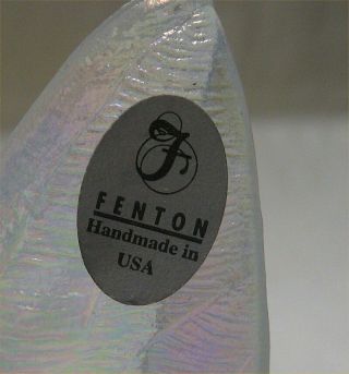 Signed Fenton Hen on Nest - White Iridescent Glass Covered Dish - Carnival Glass 7