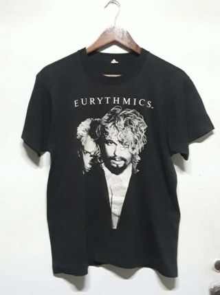 Vintage 1986 Eurythmics Revenge Tour Concert Black T Shirt Size L Made In Usa