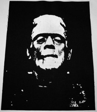 Frankenstein (1931) 9x12 " Boris Karloff Patch Screen Print Tapestry Ink Handmade