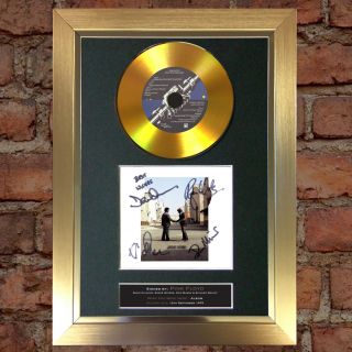 Gold Disc Pink Floyd Wish You Were Here Signed Autograph Mounted Print A4 151
