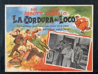 Abbott And Costello Dance With Me Henry Mexican Vintage Lobby Card 1956