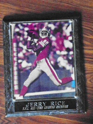 San Francisco 49ers Hofer Jerry Rice 10 " X 13 " Plaque Nfl All Time Receiver Ex Nr