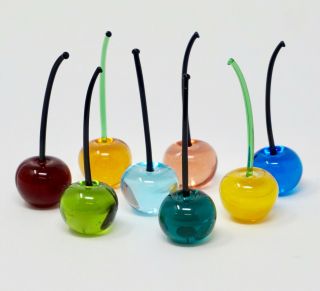 Murano Glass Authentic Colorful Cherries,  Set of 3 4