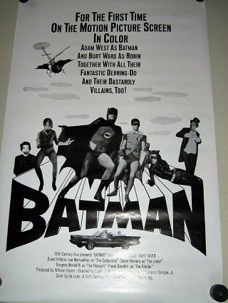 Batman - Adam West - Burt Ward - Vintage B&w Poster / Exc.  Cond.  - 23 X 35 "