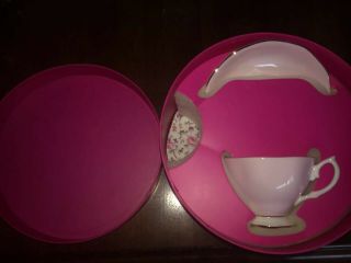 [new/boxed] Royal Albert Rose Confetti 3 Piece - Tea Cup Saucer Plate Set Box