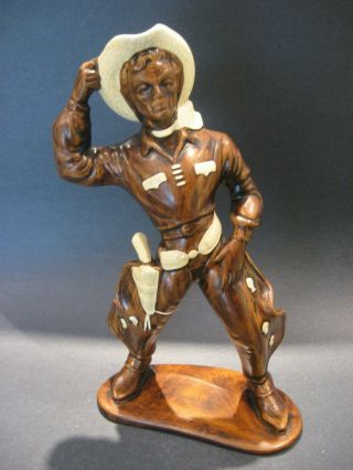 Rare Vintage 1958 Treasure Craft Cowboy Figurine California Art Pottery Western