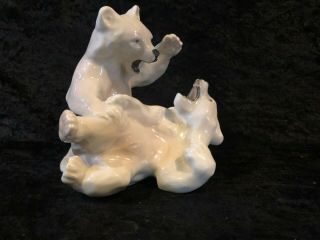Royal Copenhagen Porcelain Fighting Polar Bears,  Denmark 1107 (n4)