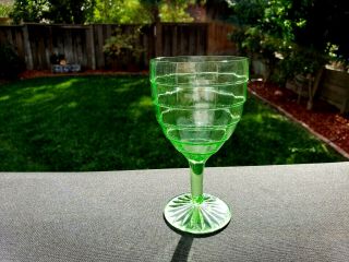 Green Block Optic 9 Oz.  Water Goblet 5 3/4 "