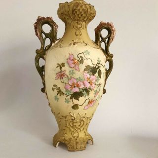 Royal Lichtenstein Austria Hand Painted Vase Yellow Floral Antique