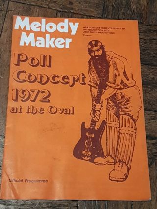 Melody Maker Poll Concert 1972 Oval 16 Page Tour Programme Wishbone Ash,  Elp.