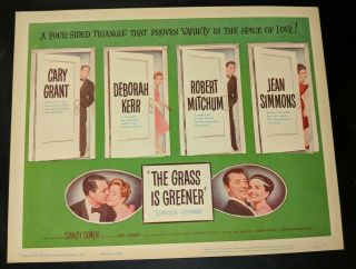 The Grass Is Greener 1961 Title Lobby Card Cary Grant Robert Mitchum Vf