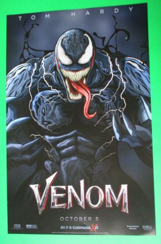 Venom Tom Hardy 3 X Cinemark Promo Movie Posters 11 " X 17 " 2019 Le