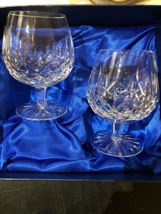 Waterford Lismore Crystal Brandy Glass Snifter Ireland 10 Oz.  Set Of 2