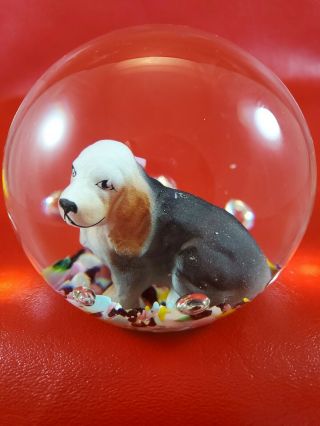 Art Glass Dog Paperweight Made By Maude And Bob St Clair