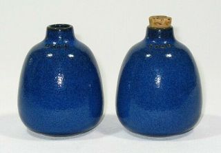 Heath Ceramics Dark Mottled Blue Salt And Pepper Shakers