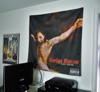 Marilyn Manson Holy Wood Huge 4x4 Banner Fabric Poster Tapestry Cd Album Flag
