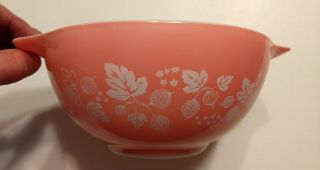 Pyrex Vintage 442 Pink Gooseberry Cinderella Nesting Mixing Bowl Pink 1 - 1/2 Qt 4