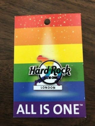 Hard Rock Cafe London 2019 Freddie Mercury Pride Logo Pin On Rainbow Card