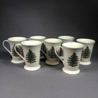Set Of 7 Spode Christmas Tree Coffee Tea Chocolate Mugs