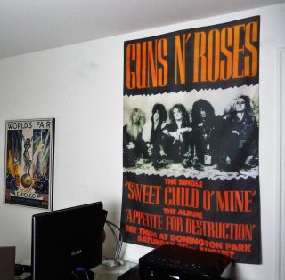 Guns N Roses Vintage Fabric Tour Poster Huge 3x5 Tapestry Banner Album Cd Flag