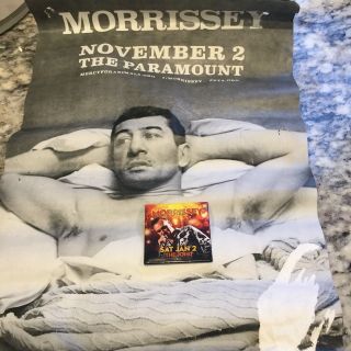 Morrissey Vip Pin And Promotional Poster - Rare Items