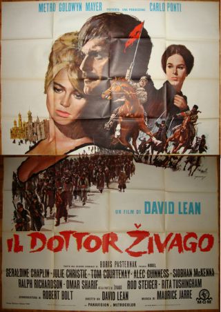 Doctor Zhivago - David Lean - Julie Christie - Omar Sharif - G.  Chaplin - Italian 4sh R70