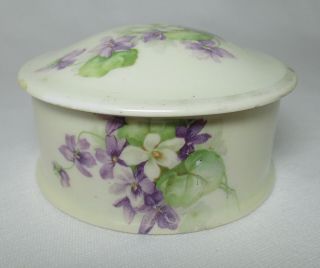 Antique O & E.  G.  Royal Austria Hand Painted Violets Dresser Tray Set 3
