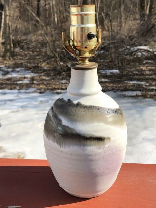 Studio Art Pottery Drip Glaze Lamp By Cathy & David Robinson Weare Nh