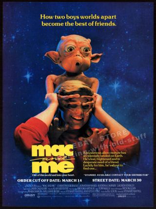Mac And Me_original 1989 Trade Print Ad Promo_christine Ebersole_danny Cooksey