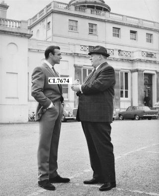 Sean Connery And Gert Fröbe As On The Set Of James Bond Movie 