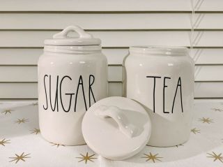 Rae Dunn Tea Sugar Canisters Set By Magenta Farmhouse Ll Kitchen Storage Htf