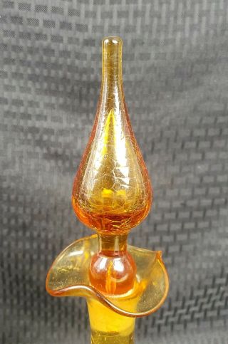 Vintage Crackle Blown Glass Empoli Decanter Bottle 3