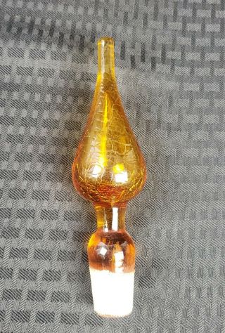 Vintage Crackle Blown Glass Empoli Decanter Bottle 4