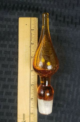 Vintage Crackle Blown Glass Empoli Decanter Bottle 5