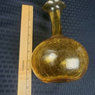 Vintage Crackle Blown Glass Empoli Decanter Bottle 6