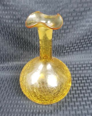 Vintage Crackle Blown Glass Empoli Decanter Bottle 7