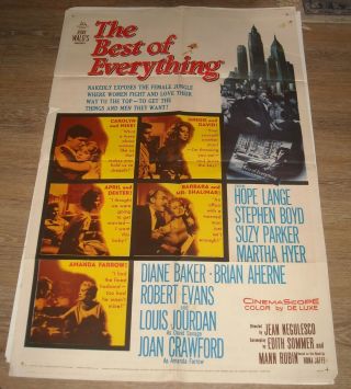 1959 The Best Of Everything 1 Sheet Movie Poster Hope Lange Stephen Boyd Gga