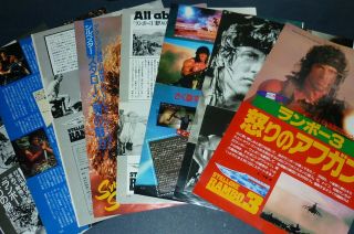 Sylvester Stallone Rambo 3 1988 Japan Picture Clippings 8 - Sheets (15pgs) Vi/t