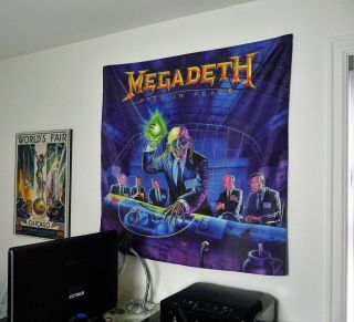 Megadeth Rust In Peace Huge 4x4 Banner Fabric Poster Tapestry Cd Album Flag