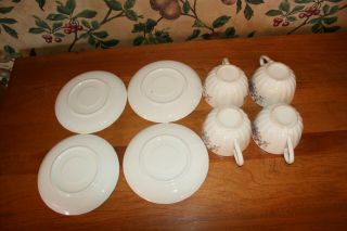 VINTAGE WS GEORGE BOLERO FIESTA CHINA - 4 CUPS/SAUCERS,  TEAPOT WITH LID 5
