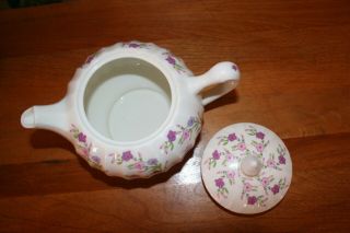 VINTAGE WS GEORGE BOLERO FIESTA CHINA - 4 CUPS/SAUCERS,  TEAPOT WITH LID 8